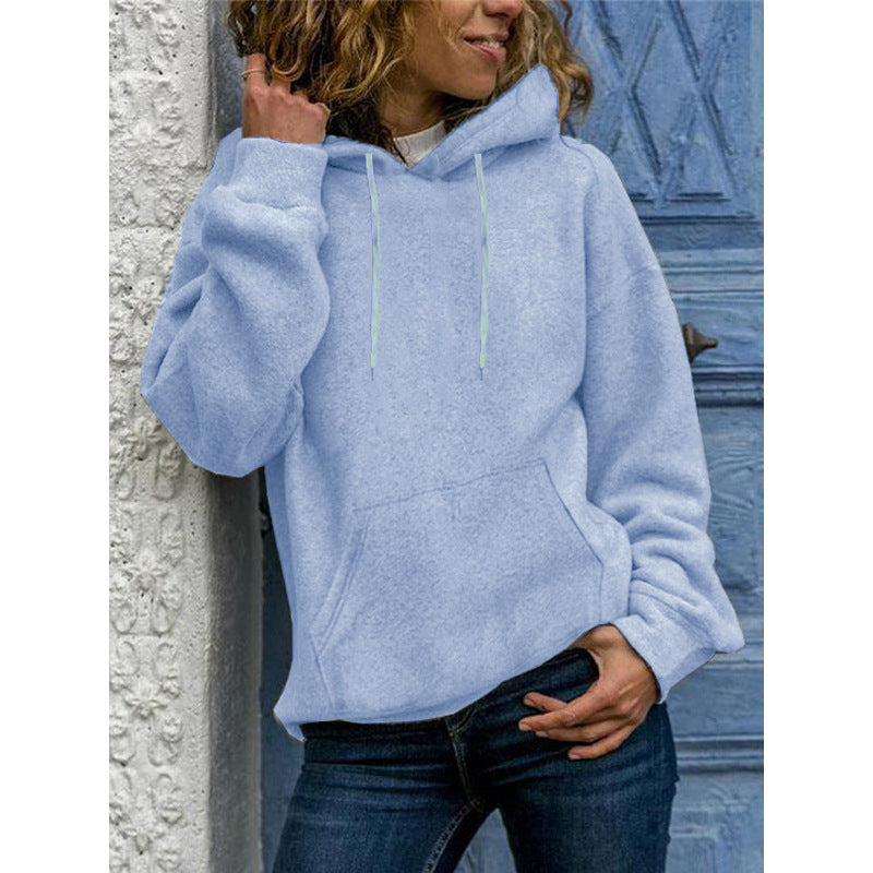 Solid Color Crew Neck Sweater for Women