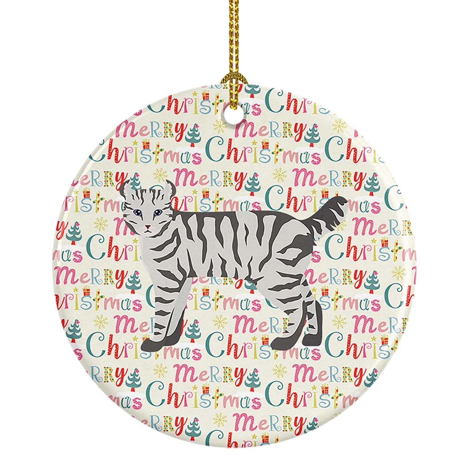 Highlander Lynx #2 Cat Christmas Ceramic Ornament