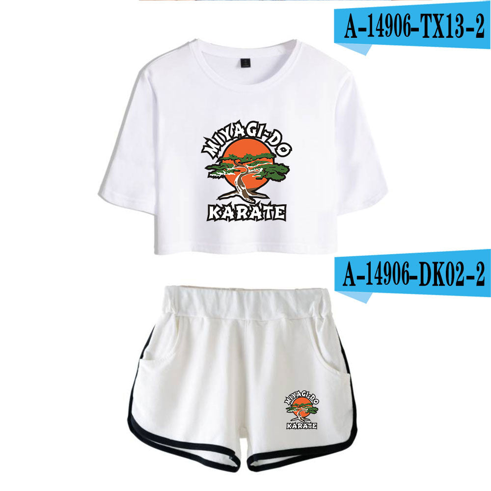 Cobra Kai Stylish Casual Crop Top and Shorts Set