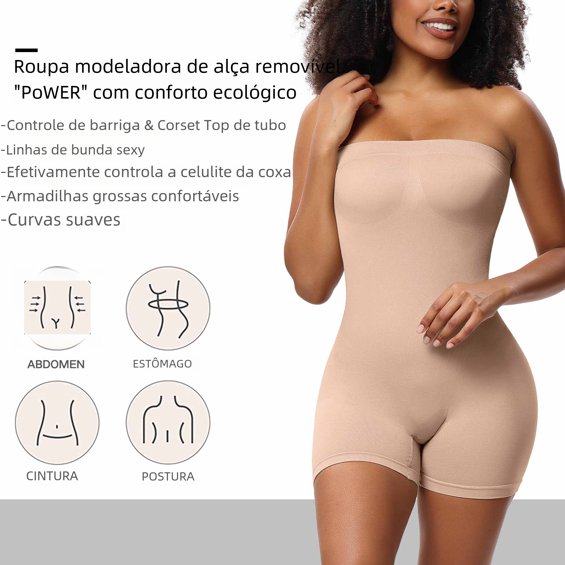 Custom Women's Shapewear Bodysuit with Detachable Straps