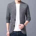 Men's Stand Collar Pocket Sweater Cardigan for Autumn