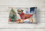 Border Terrier Christmas Throw Pillow