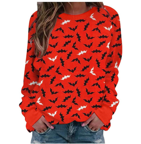 Halloween Women's Printed Long Sleeve Sweater
