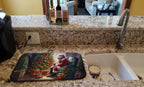 Miniature Pinscher and Santa Claus Dish Drying Mat