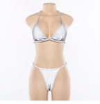 Reflective Silver Bikini - Sexy Glow-in-the-Dark Set