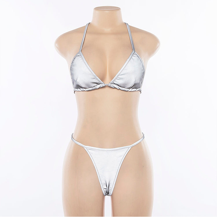 Reflective Silver Bikini - Sexy Glow-in-the-Dark Set