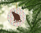 Raas Cat Christmas Ceramic Ornament