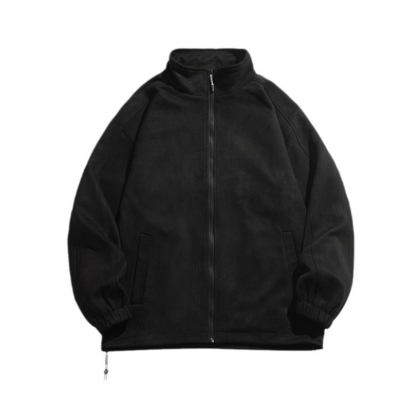 Men's Suede Button Baseball Jacket for Autumn & Winter