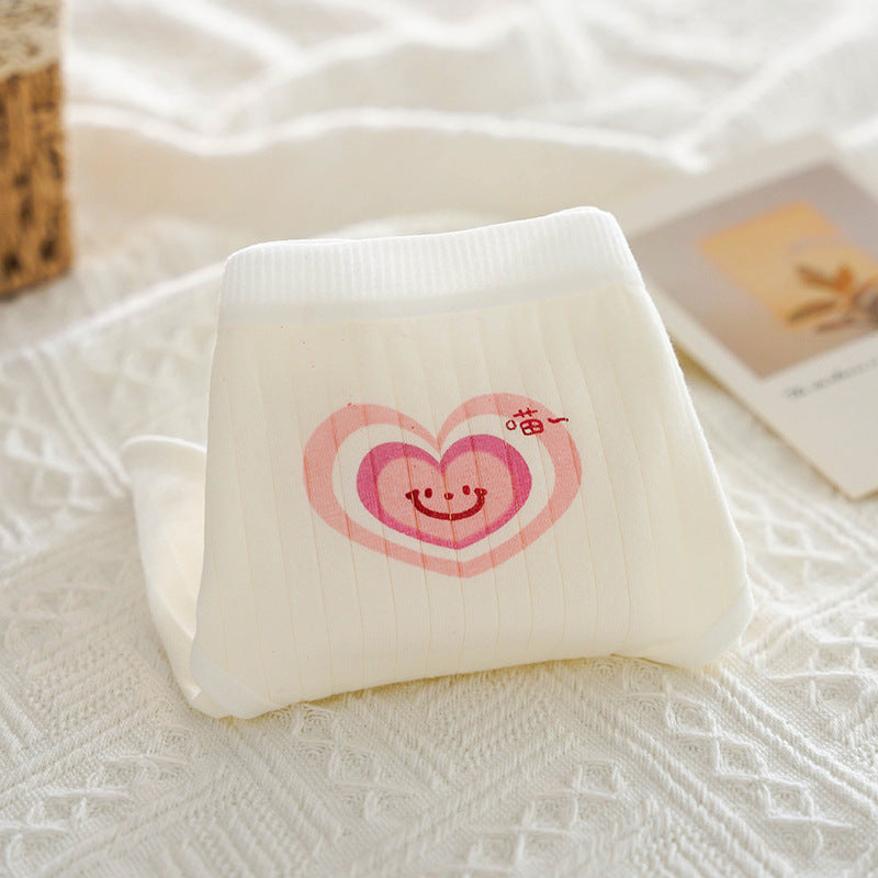 Cute Pink Cotton Drawstring Panties with Cat Paw Design
