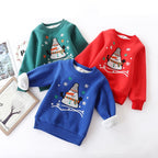 Christmas Snowman Velvet Padded Baby Sweater