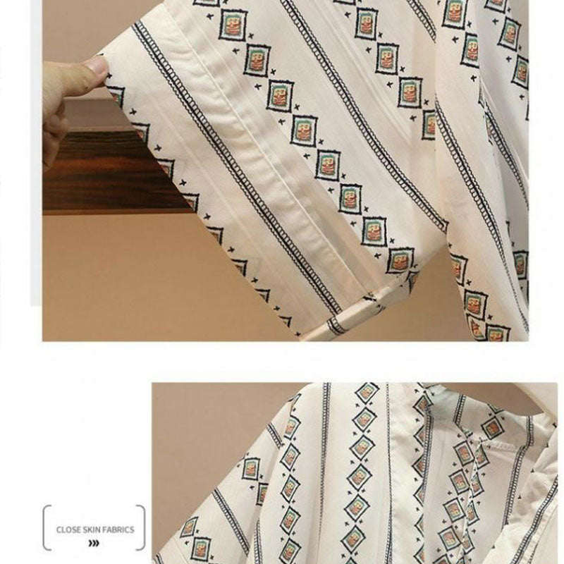 Korean Retro Summer Suit with Shawl Cardigan (Two-Piece)