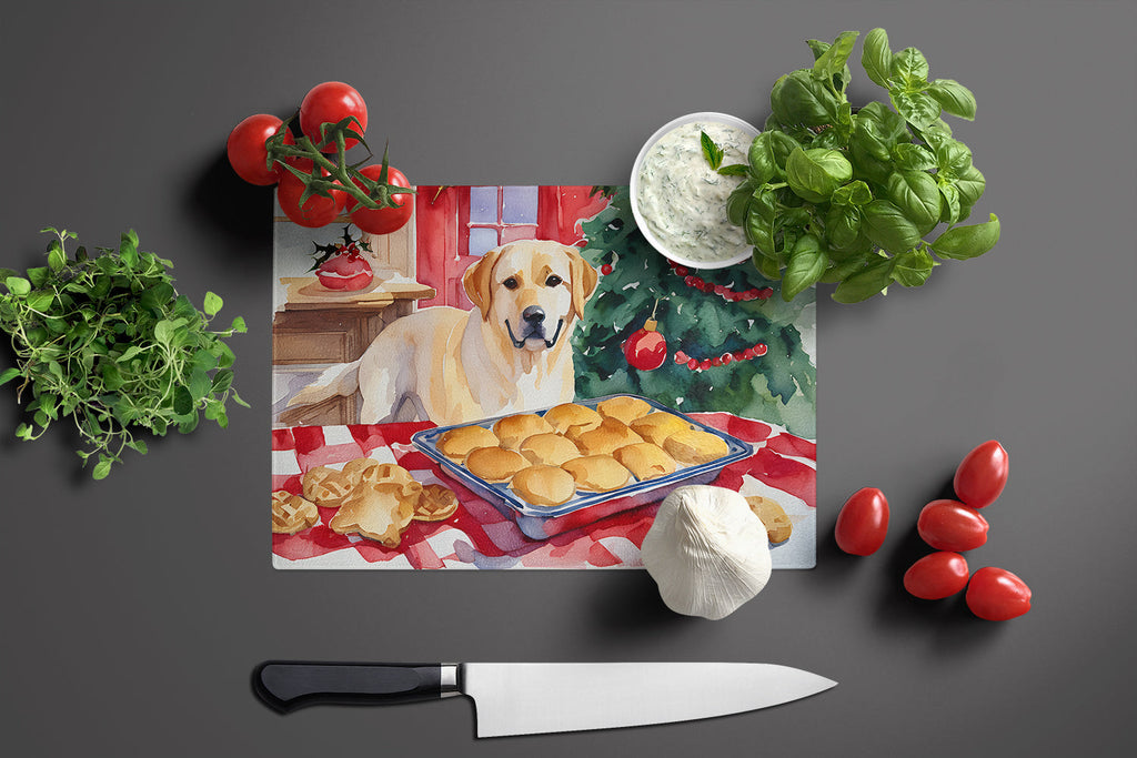 Labrador Retriever Christmas Cookies Glass Cutting Board