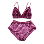 Women's Satin Cami and Lace-Trim Shorts Lingerie Set