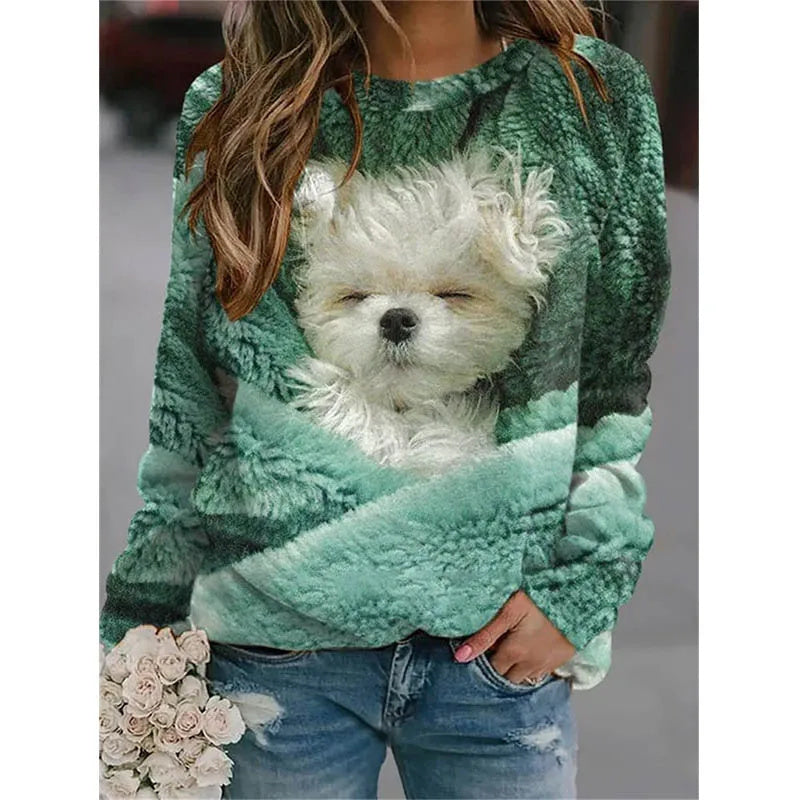 Kawaii 3D Printed Cute Animal Sweatshirt for Women | Streetwear