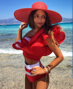 2020 New Sexy Color Block One-Shoulder Swimsuit