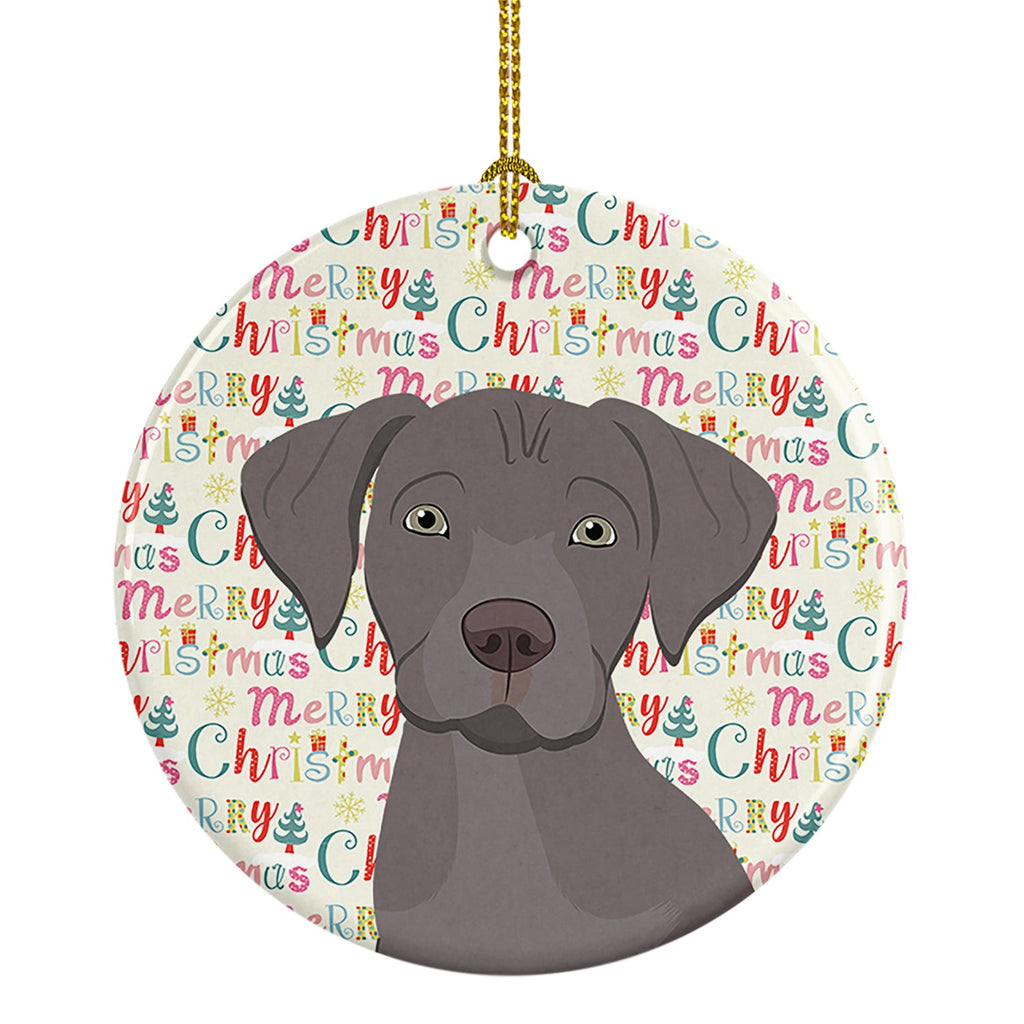 Labrador Retriever Gray Puppy Christmas Ceramic Ornament