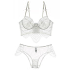 Lace Trim Sexy Sheer Women's Lingerie Set