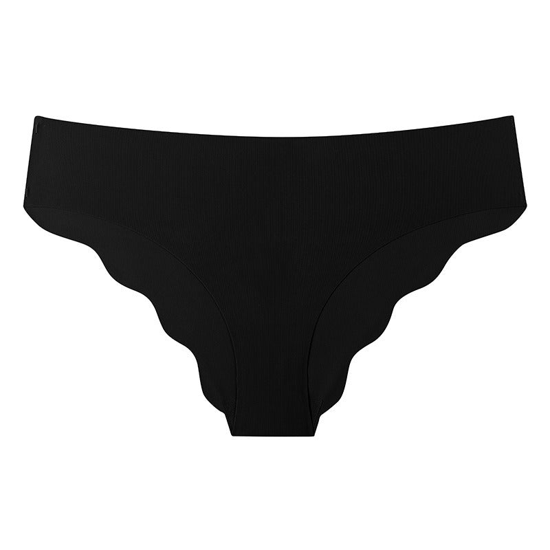Seamless Ice Silk Ruffled Low Waist Panties