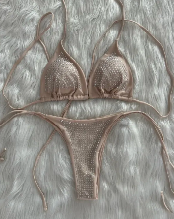Sparkle Lace-Up Bikini Set