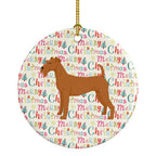Irish Terrier Merry Christmas Ceramic Ornament