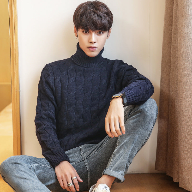 Plus Size Men's Winter Padded Turtleneck Sweater