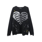 Men's Knit Sweater with Love Skeleton Print