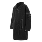 Irregular Mid-Length Men's Zipper Trench Coat