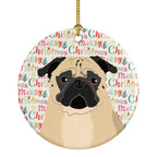 Pug Fawn #1 Christmas Ceramic Ornament