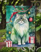 Persian Cat By the Christmas Tree Garden Flag