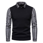Men's Knitwear Coat with Lapel and Sweater Layering