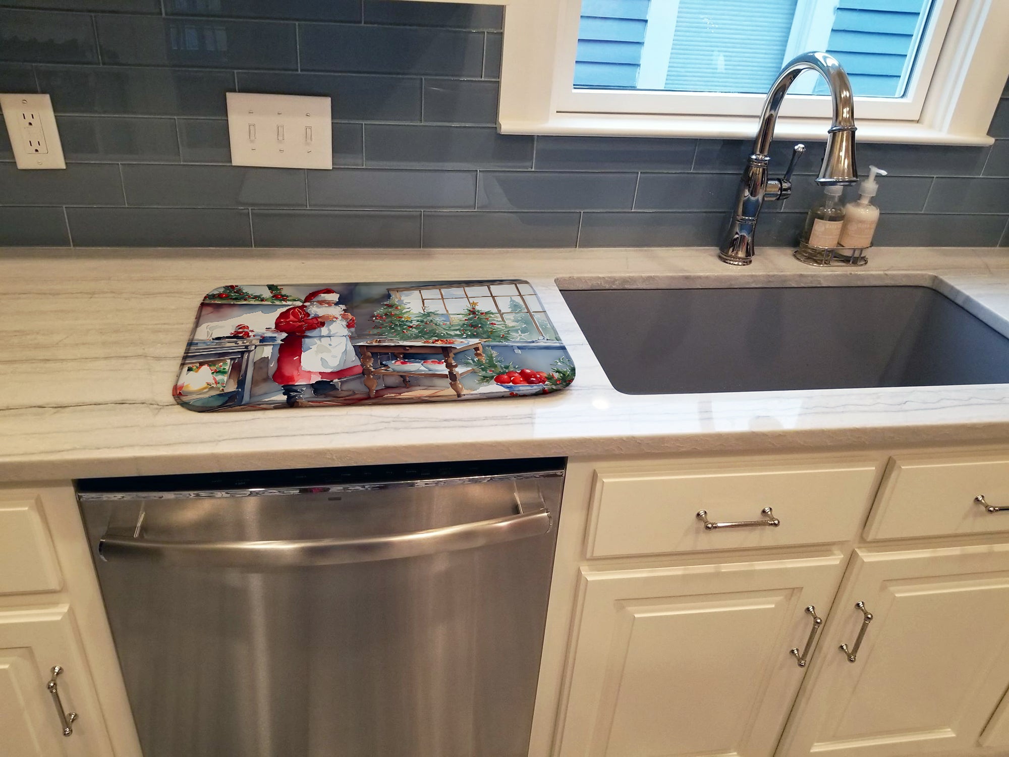 Cookies with Santa Claus Dish Drying Mat
