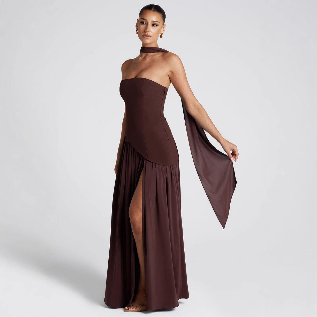 Color Block Off-Shoulder Tube Top Dress