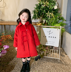 Girls' Mid-Length Fur Collar Coat for Autumn & Winter