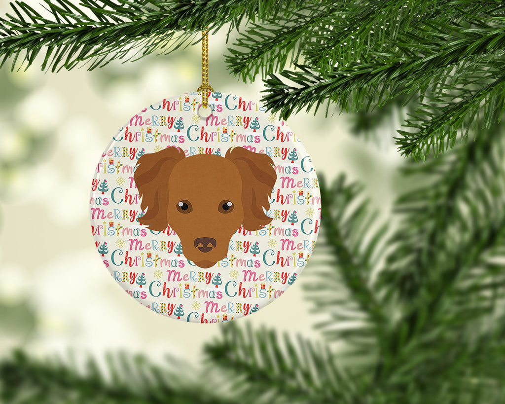 Persian Chihuahua Merry Christmas Ceramic Ornament