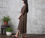 Loose Knitted Cotton Maternity Dress for Autumn Fashion