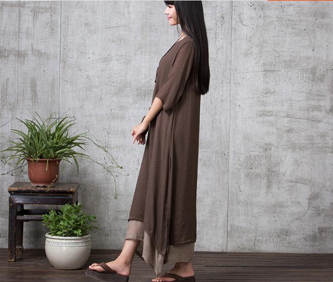 Loose Knitted Cotton Maternity Dress for Autumn Fashion