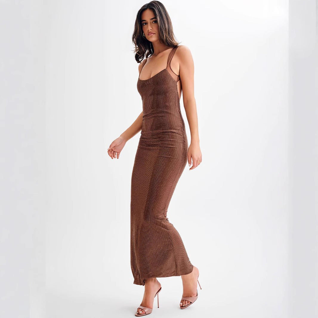 Graceful Tube Top Rhinestone Evening Dress
