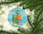 Kissing Gourami Merry Christmas Ceramic Ornament