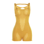 2023 Summer Women's Sexy Hollow Out Bodysuit Shorts
