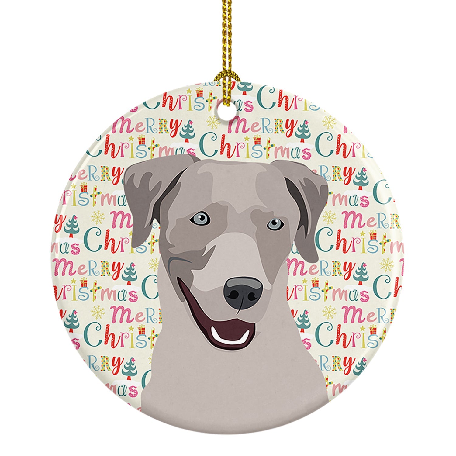 Labrador Retriever Gray Christmas Ceramic Ornament