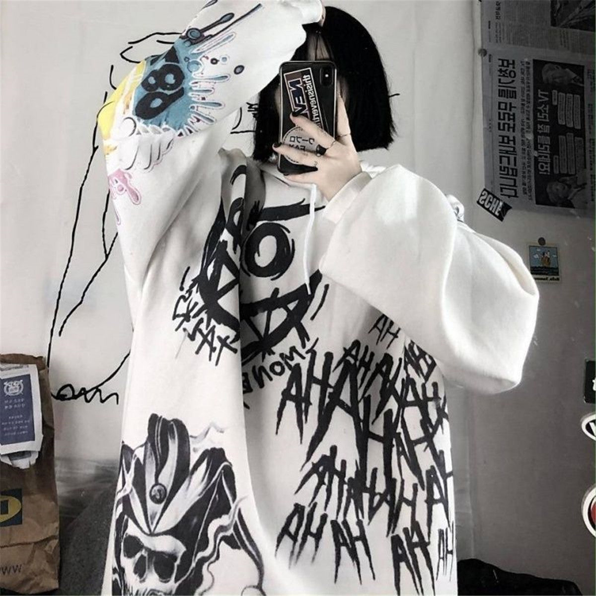 Cool Tie Dye Harajuku Hoodie for Women - Gothic Style | Streetwear