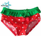 Cartoon Strawberry Bikini for Baby Girls with Hat