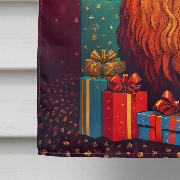 Briard Holiday Christmas House Flag
