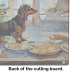 Dachshund Christmas Cookies Glass Cutting Board