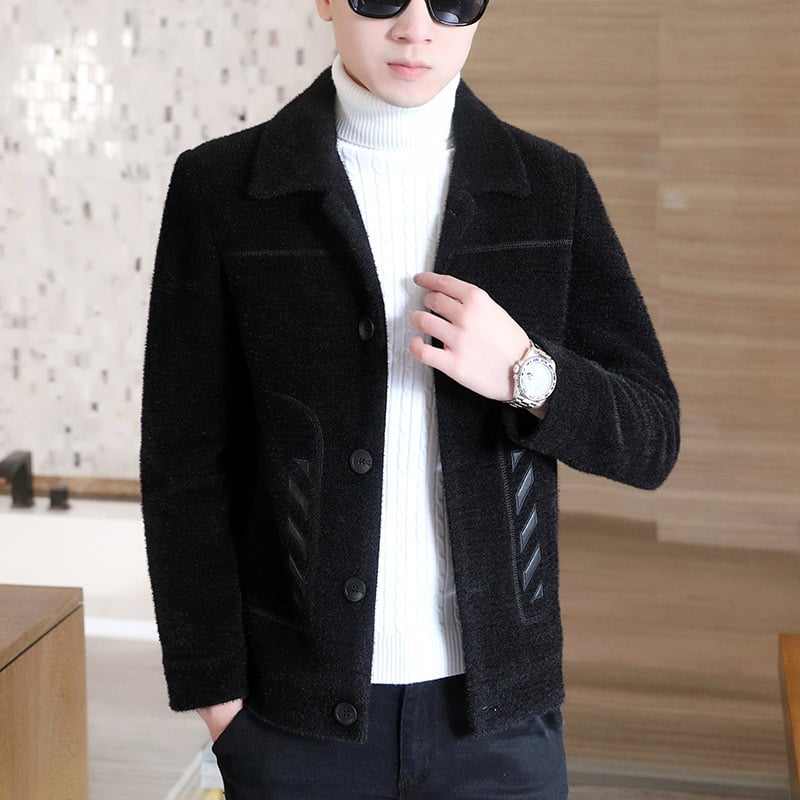 Thick Men's Trendy Woolen Overcoat Jacket for Men