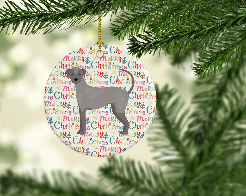Ecuadorian Hairless Dog Merry Christmas Ceramic Ornament