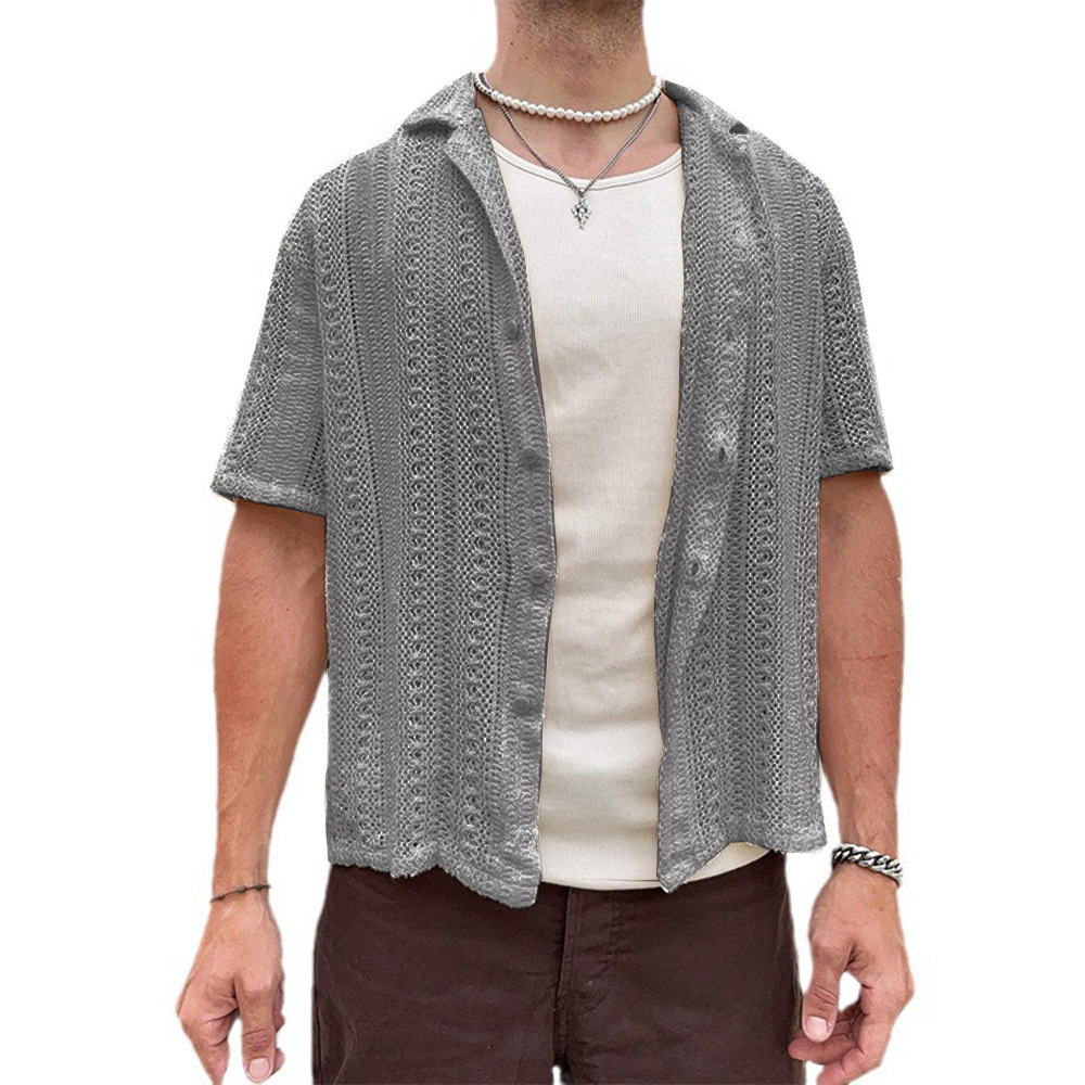 Summer Knit Hollow Short-Sleeve Cardigan