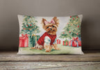 Yorkie Christmas Throw Pillow