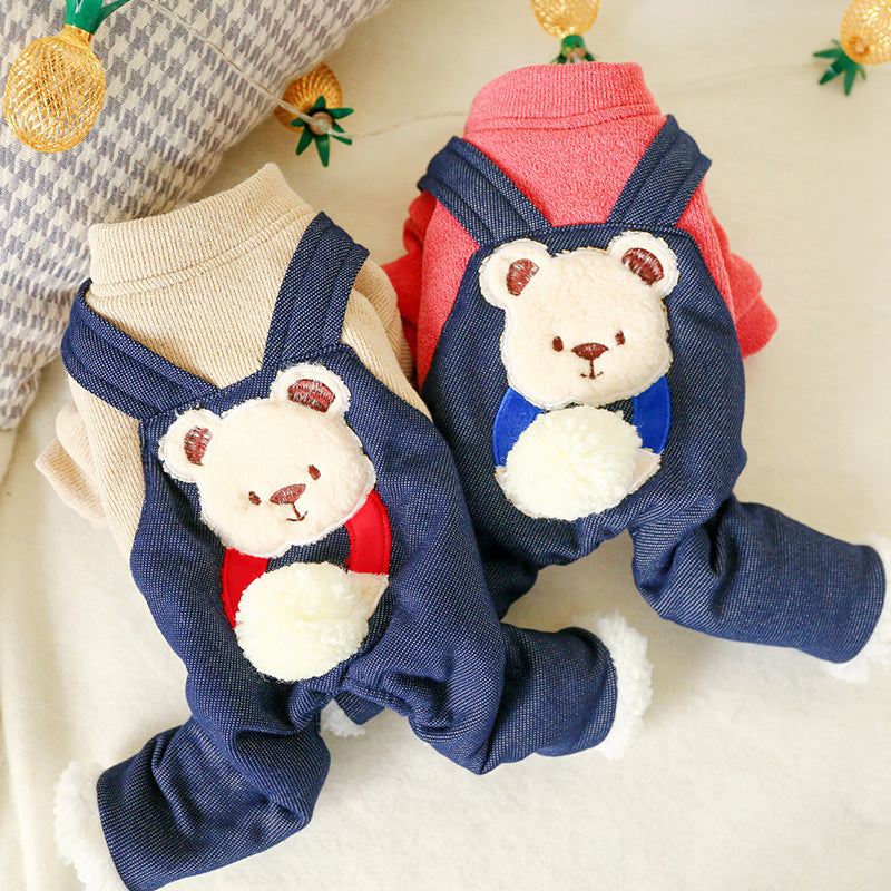 Warm Thick Cotton Padded Hug Bear Four-Legged Coat