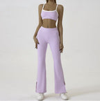 Spaghetti Strap Contrast Color Yoga Sports Suit
